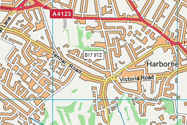 B17 9TZ map - OS VectorMap District (Ordnance Survey)