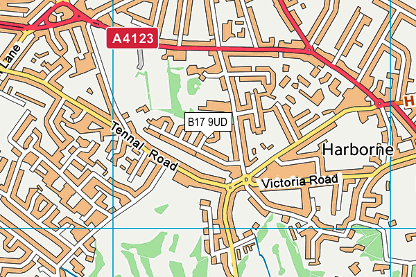 B17 9UD map - OS VectorMap District (Ordnance Survey)