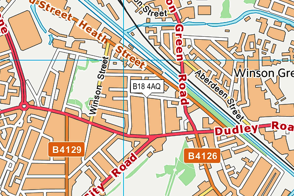 B18 4AQ map - OS VectorMap District (Ordnance Survey)