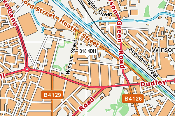 B18 4DH map - OS VectorMap District (Ordnance Survey)