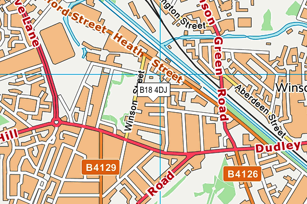 B18 4DJ map - OS VectorMap District (Ordnance Survey)