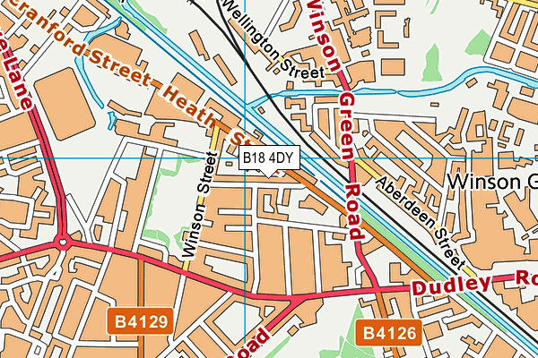 B18 4DY map - OS VectorMap District (Ordnance Survey)