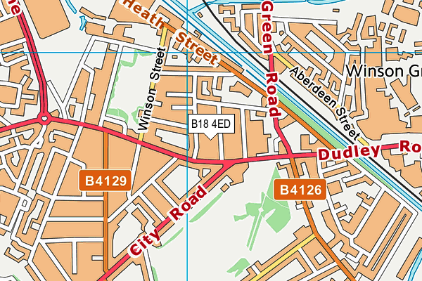 B18 4ED map - OS VectorMap District (Ordnance Survey)