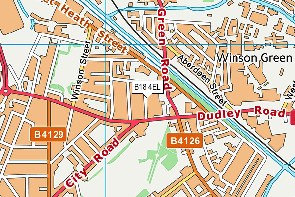 B18 4EL map - OS VectorMap District (Ordnance Survey)