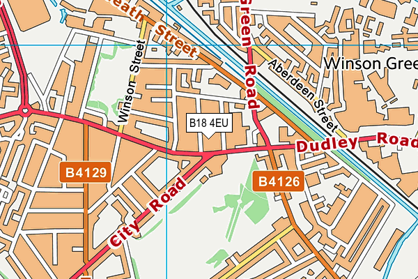 B18 4EU map - OS VectorMap District (Ordnance Survey)