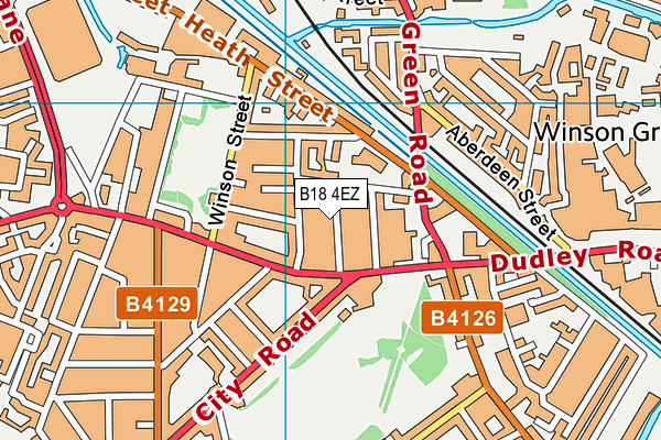 B18 4EZ map - OS VectorMap District (Ordnance Survey)