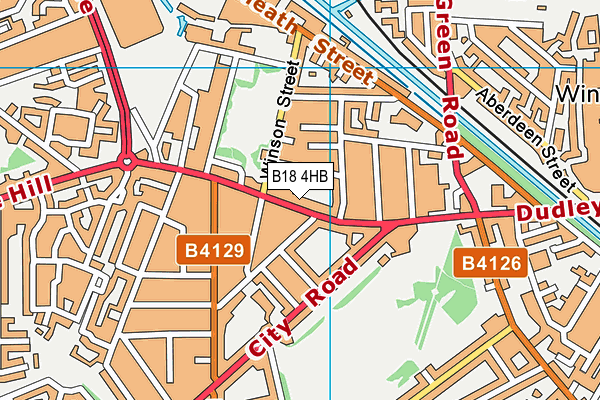 B18 4HB map - OS VectorMap District (Ordnance Survey)