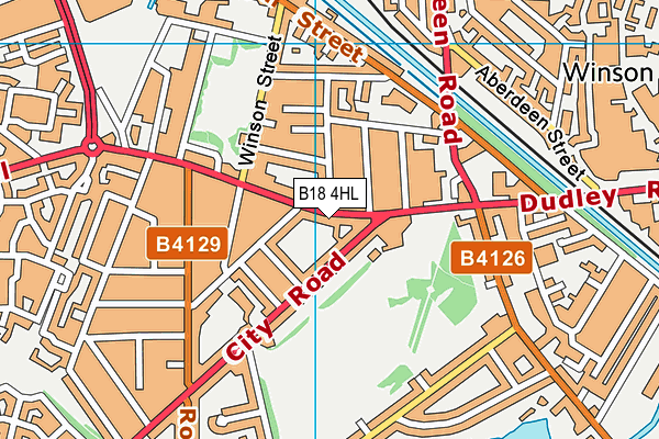 B18 4HL map - OS VectorMap District (Ordnance Survey)