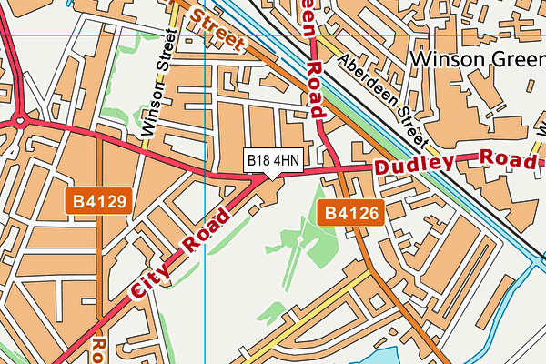 B18 4HN map - OS VectorMap District (Ordnance Survey)