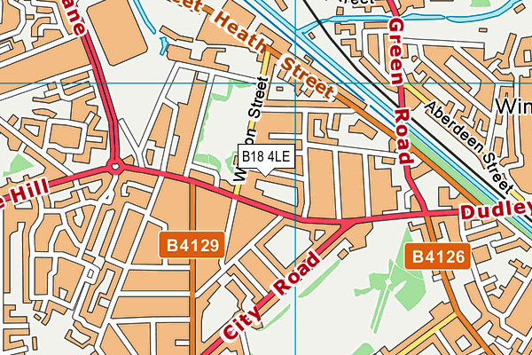 B18 4LE map - OS VectorMap District (Ordnance Survey)