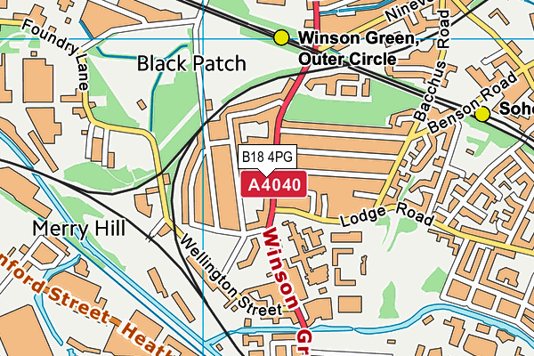 B18 4PG map - OS VectorMap District (Ordnance Survey)