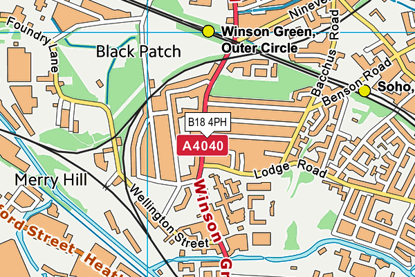 B18 4PH map - OS VectorMap District (Ordnance Survey)