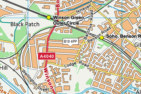 B18 4PP map - OS VectorMap District (Ordnance Survey)