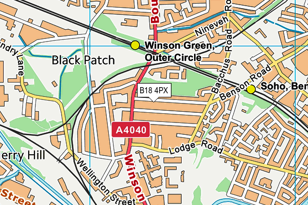 B18 4PX map - OS VectorMap District (Ordnance Survey)