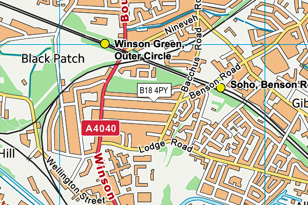 B18 4PY map - OS VectorMap District (Ordnance Survey)