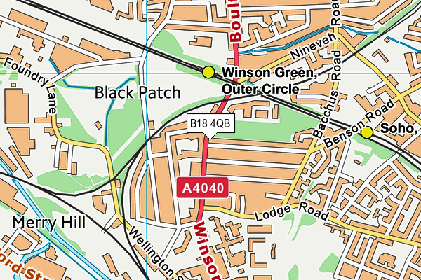 B18 4QB map - OS VectorMap District (Ordnance Survey)