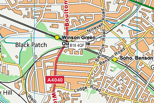 B18 4QF map - OS VectorMap District (Ordnance Survey)