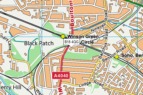 B18 4QG map - OS VectorMap District (Ordnance Survey)