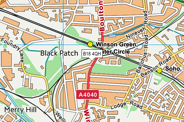 B18 4QH map - OS VectorMap District (Ordnance Survey)