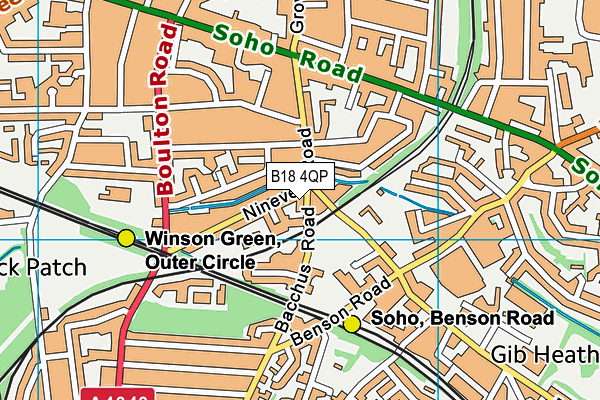 B18 4QP map - OS VectorMap District (Ordnance Survey)