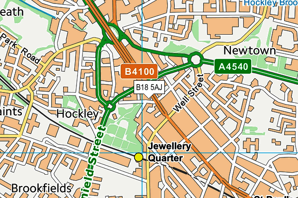 B18 5AJ map - OS VectorMap District (Ordnance Survey)