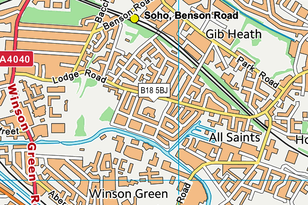 B18 5BJ map - OS VectorMap District (Ordnance Survey)