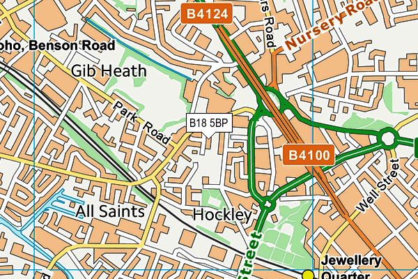 B18 5BP map - OS VectorMap District (Ordnance Survey)