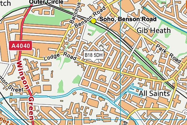 B18 5DH map - OS VectorMap District (Ordnance Survey)