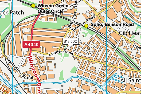 B18 5DQ map - OS VectorMap District (Ordnance Survey)