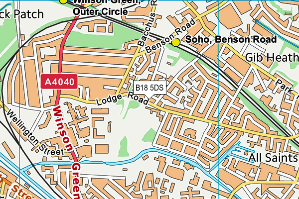 B18 5DS map - OS VectorMap District (Ordnance Survey)
