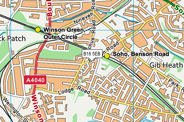 B18 5EB map - OS VectorMap District (Ordnance Survey)