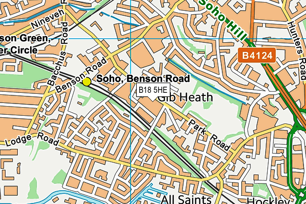 B18 5HE map - OS VectorMap District (Ordnance Survey)