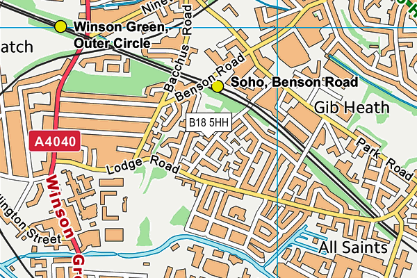 B18 5HH map - OS VectorMap District (Ordnance Survey)