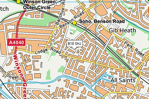 B18 5HJ map - OS VectorMap District (Ordnance Survey)