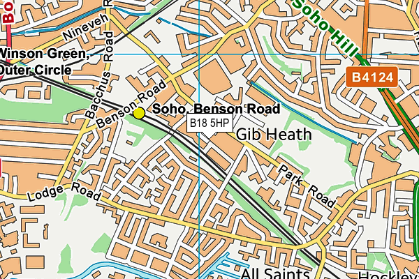 B18 5HP map - OS VectorMap District (Ordnance Survey)