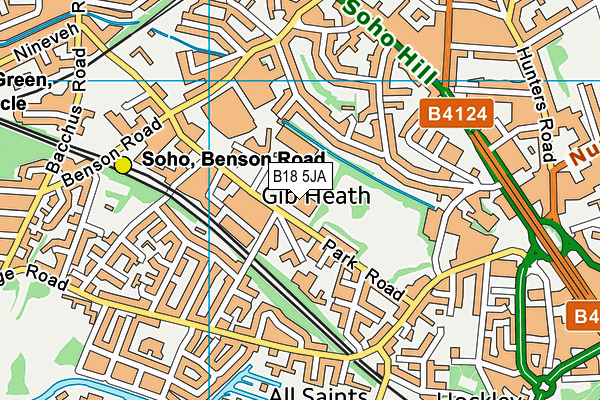 B18 5JA map - OS VectorMap District (Ordnance Survey)