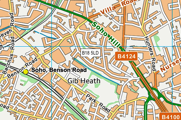 B18 5LD map - OS VectorMap District (Ordnance Survey)
