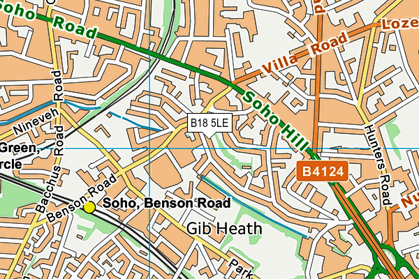 B18 5LE map - OS VectorMap District (Ordnance Survey)