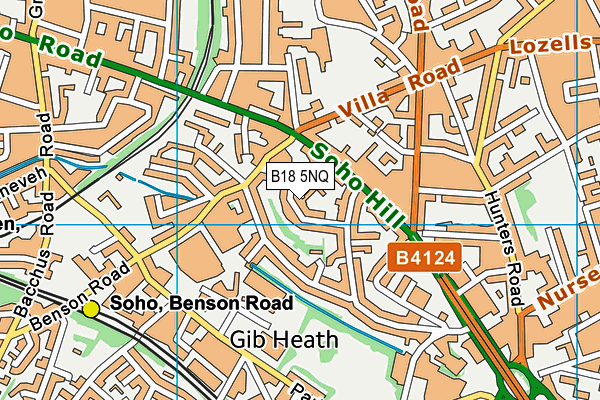 B18 5NQ map - OS VectorMap District (Ordnance Survey)