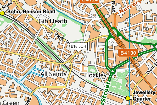 B18 5QH map - OS VectorMap District (Ordnance Survey)