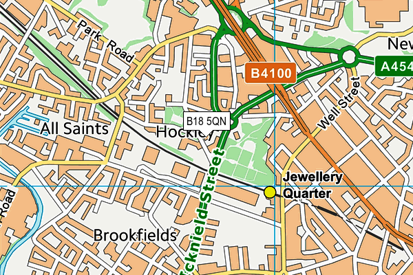 B18 5QN map - OS VectorMap District (Ordnance Survey)