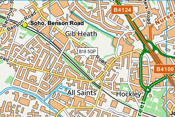 B18 5QP map - OS VectorMap District (Ordnance Survey)