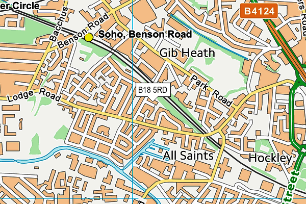 B18 5RD map - OS VectorMap District (Ordnance Survey)