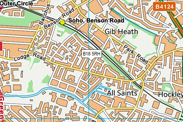B18 5RH map - OS VectorMap District (Ordnance Survey)