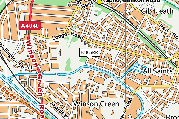 B18 5RR map - OS VectorMap District (Ordnance Survey)