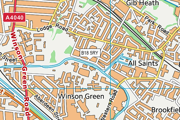 B18 5RY map - OS VectorMap District (Ordnance Survey)