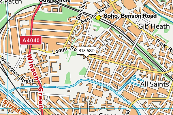 Winson Green map (B18 5SD) - OS VectorMap District (Ordnance Survey)