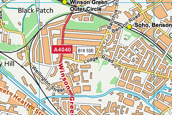 B18 5SE map - OS VectorMap District (Ordnance Survey)