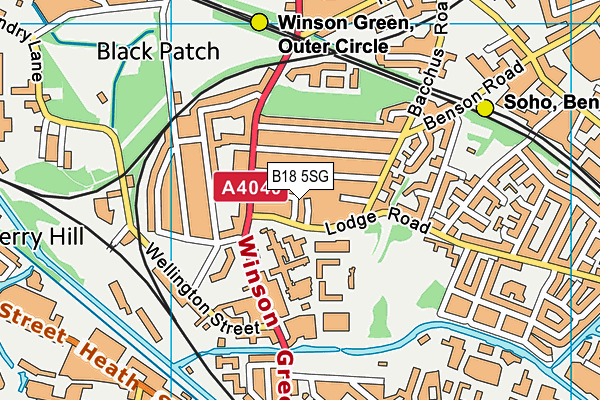 B18 5SG map - OS VectorMap District (Ordnance Survey)