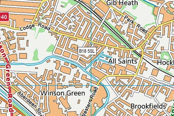 B18 5SL map - OS VectorMap District (Ordnance Survey)